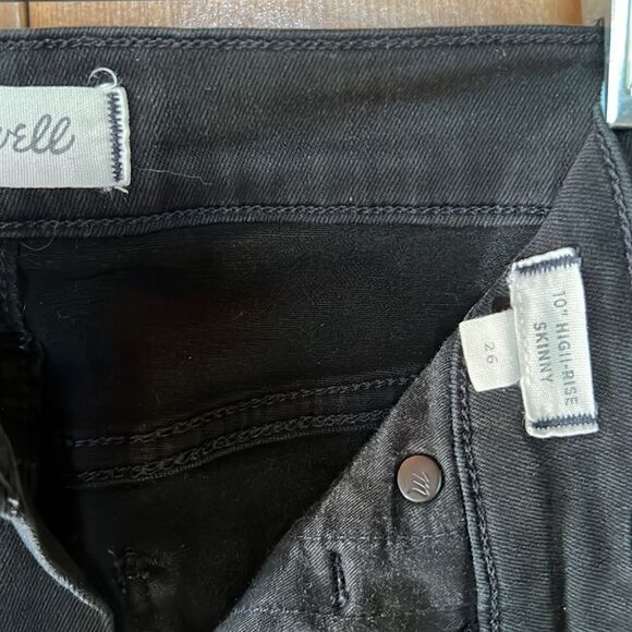 Madewell 10” High Rise Skinny Jeans Black 26 - Picture 4 of 5